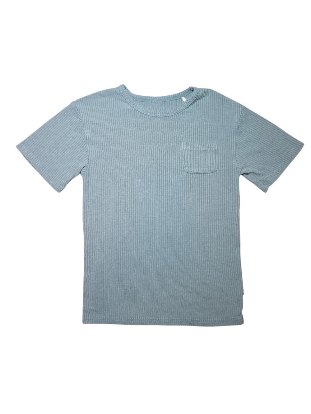 Little Sleepies Ribbed Short Sleeve Tee - Dusty Blue - 4T - Play Collection
